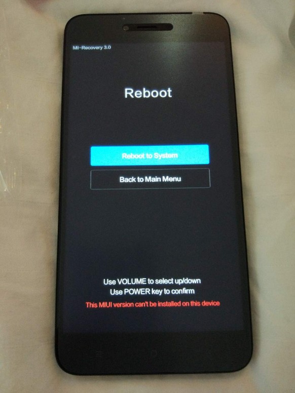 this miui version cannot be installed